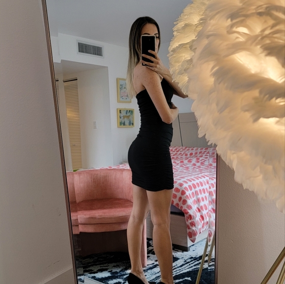 Express Black Cocktail Mini Elegang Starepless Evening Dress - Picture 3 of 5